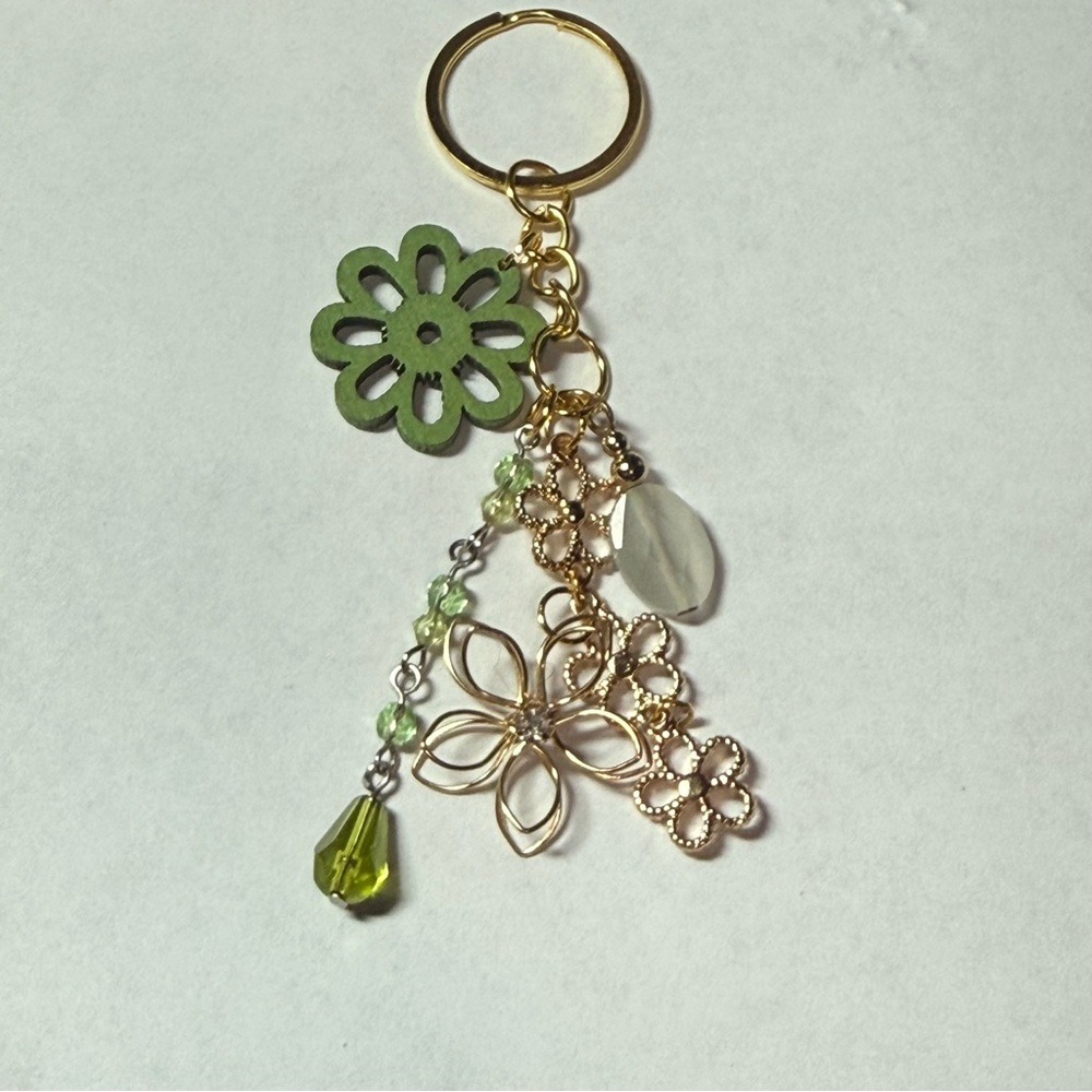 Green and Gold Charmed Key Chain